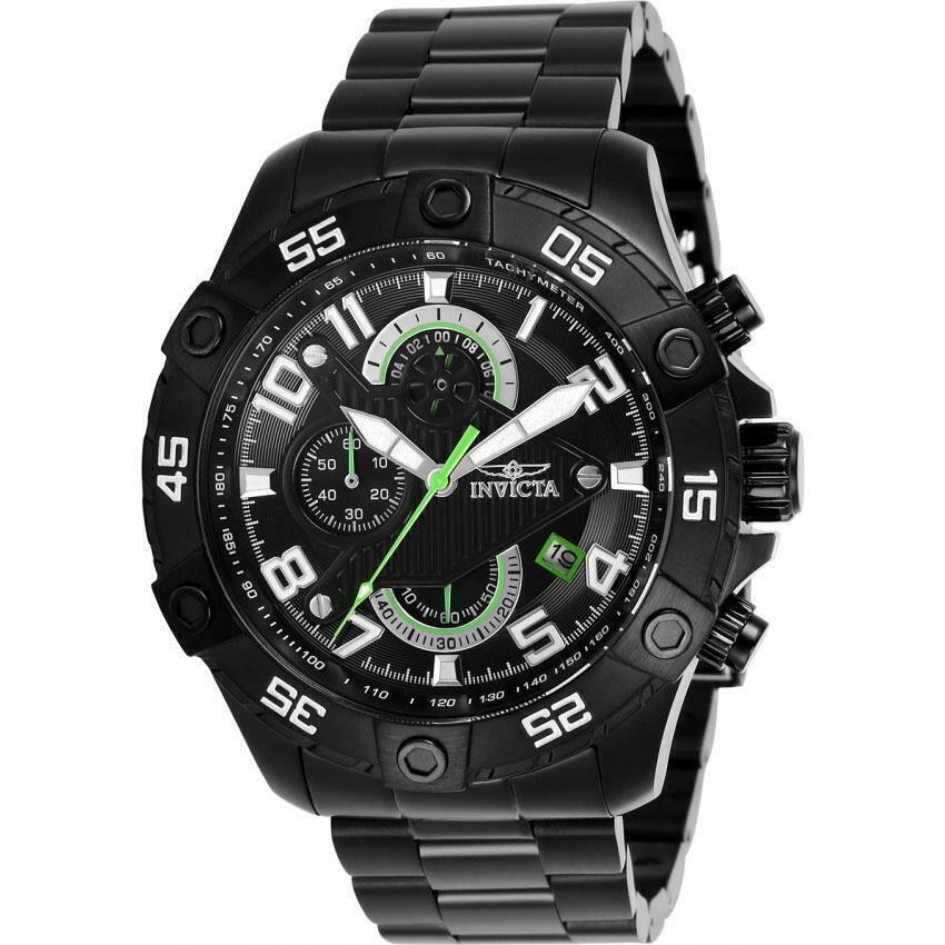 Invicta S1 Rally 26101 Men`s Round Black Green Analog Chronograph Date Watch