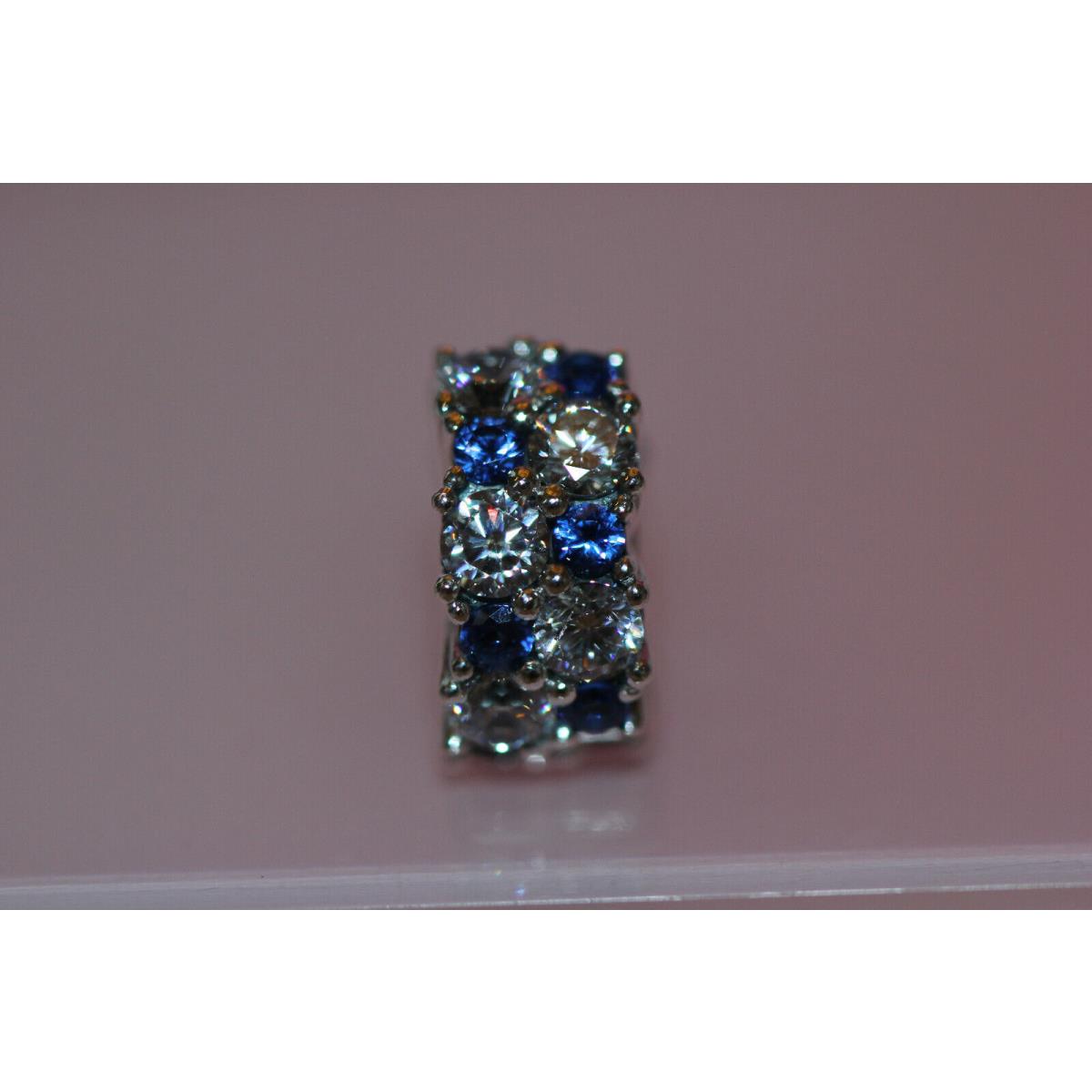 2020 Pandora Clear Blue Sparkling Clip Charm 799171c01 Bagtag and Box