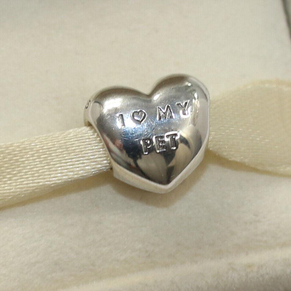 Pandora Charm I Love My Pet 791713CZ Bead W Tag Suede Pouch