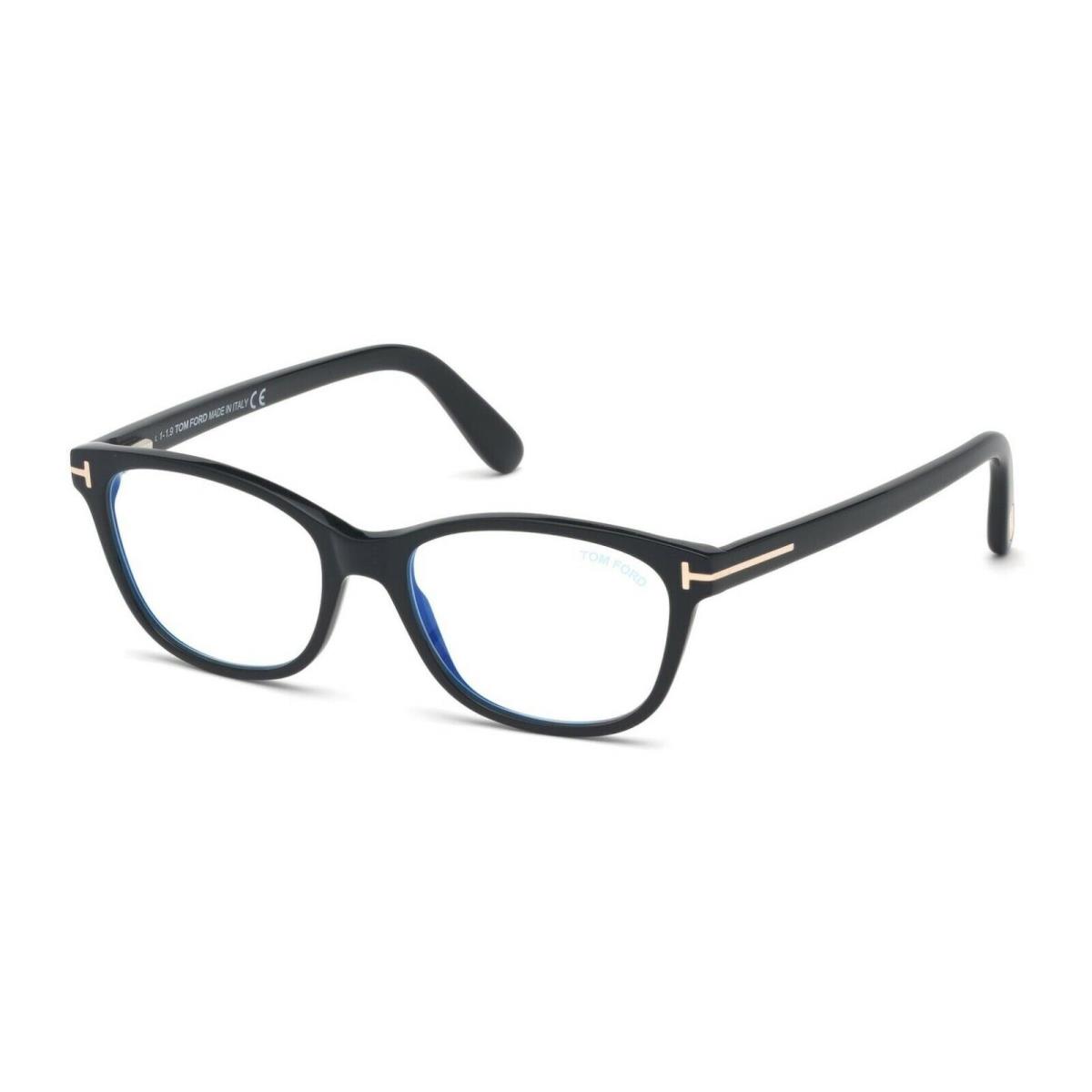 Tom Ford 5638 001 Eyeglasses Frame FT 5638 Black 50mm Blue Block