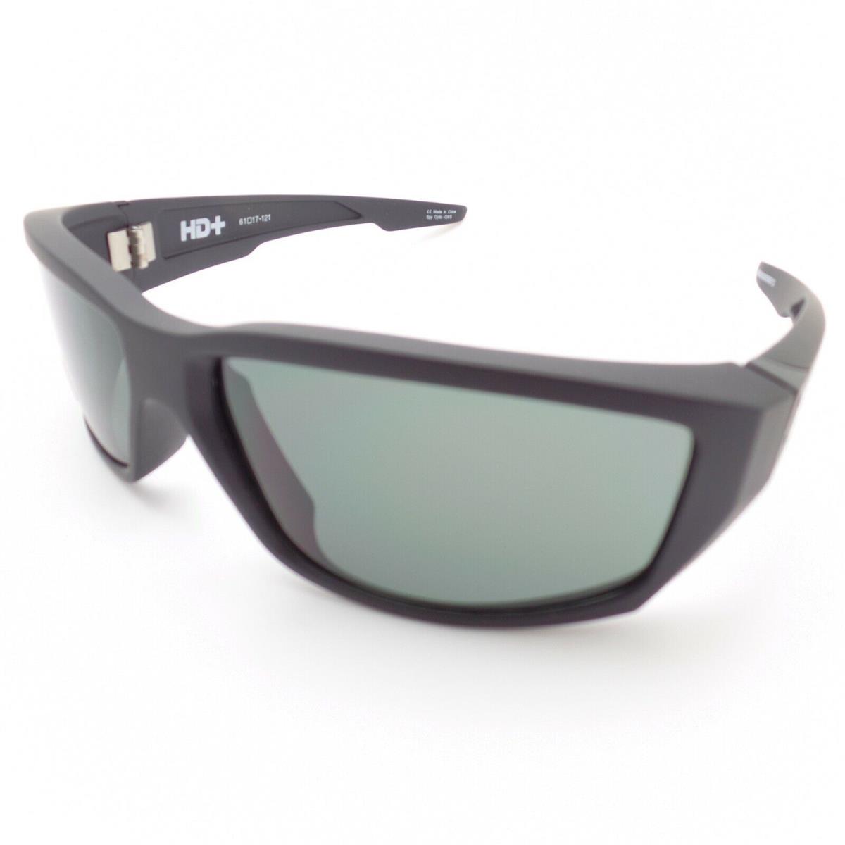 Spy Optics Dirty Mo Sosi Matte Black HD Grey Green Sunglasses - Soft Matte Black Frame, Green Happy Grey Lens