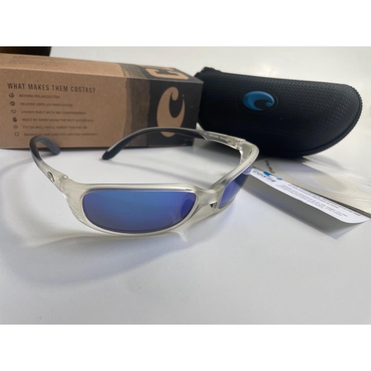 Costa Del Mar Brine Polarized Sunglasses 400G Matte Crystal/blue Glas Mirror