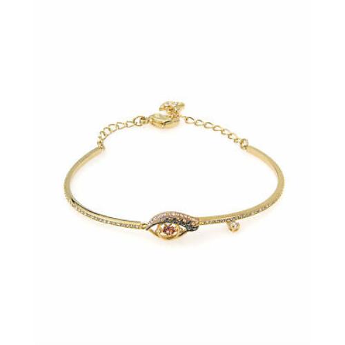 Swarovski Love Gold Tone Dark Multi Colored Crystal Bracelet 5483977