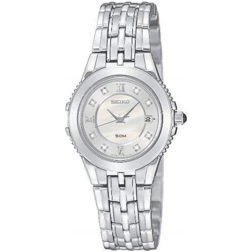 Seiko Le Grand Sport White Mother of Pearl Women`s Watch - SXDA53 - Dial: White, Band: Silver, Bezel: Silver