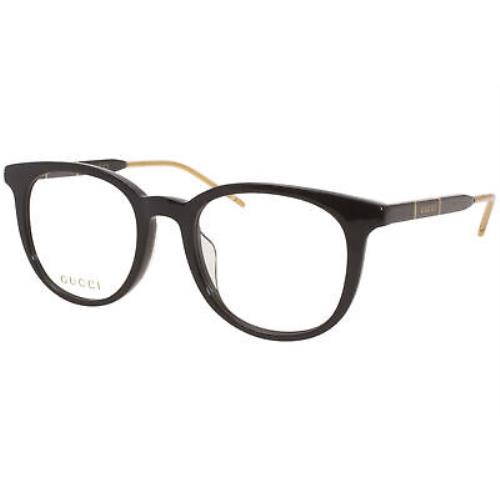 Gucci GG0850OK 005 Eyeglasses Men`s Black/brown/gold Full Rim Optical Frame 53mm