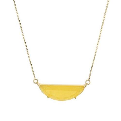 Kate Spade Half Moon Stone Half Circle Yellow Necklace 16 Plus 3 S 128