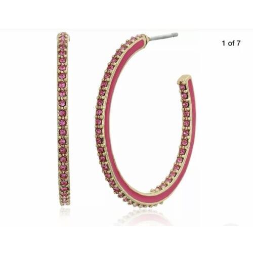 Kate Spade Shine On Enamel Pink Crystal Earrings 227 D