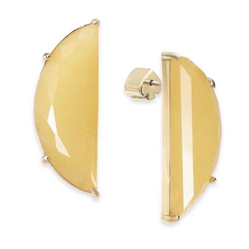 Kate Spade Half Moon Earrings Yellow Scallop Large Drop Studs Z6/s131a