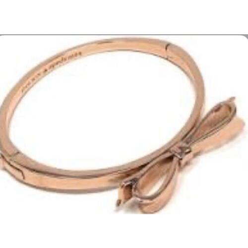 Kate Spade Love Notes Rose Tone Bangle Bracelet W/ Pouch 107a