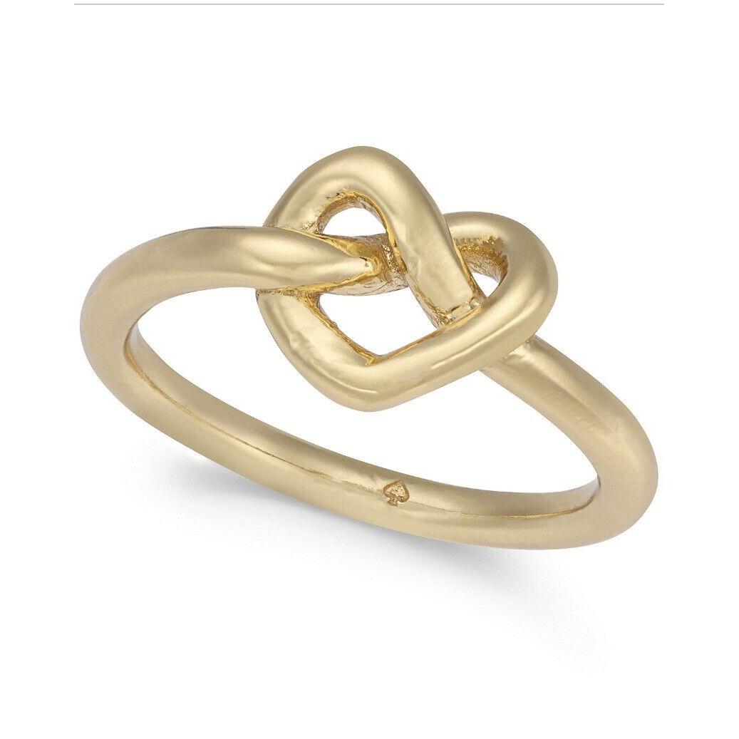 Kate Spade Loves me Knot Gold Tone Ring Size 7 711