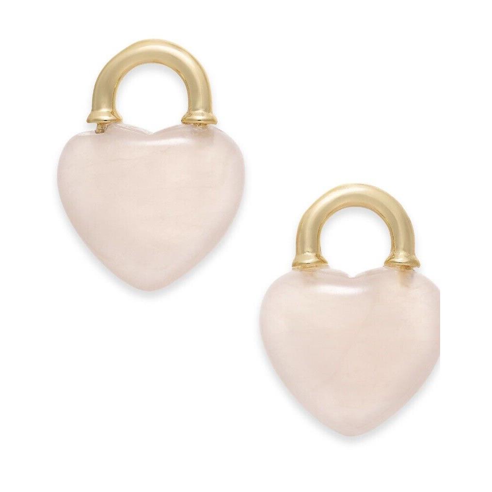 Kate Spade Gold Tone Pink Stone Heart Earrings Z106