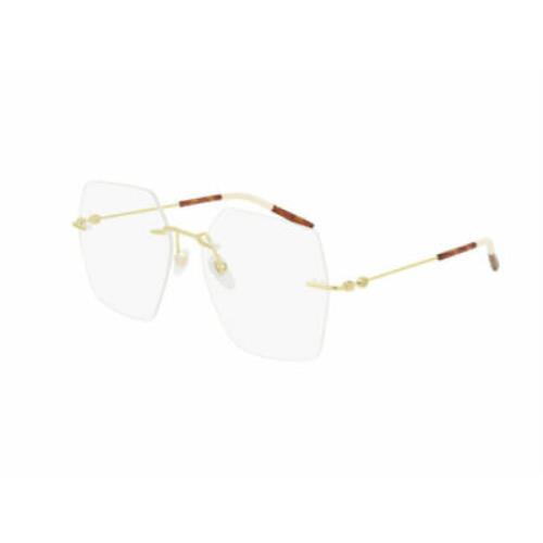 Gucci GG 0683O 001 Gold Rimless Optical Frame Eyeglasses 55mm