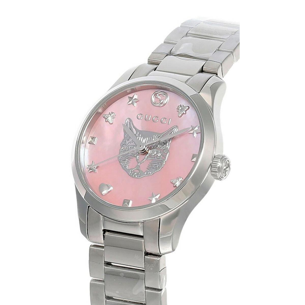 Gucci G-timeless 27MM Stainless Pink Mop Dial Women`s Watch YA1265013