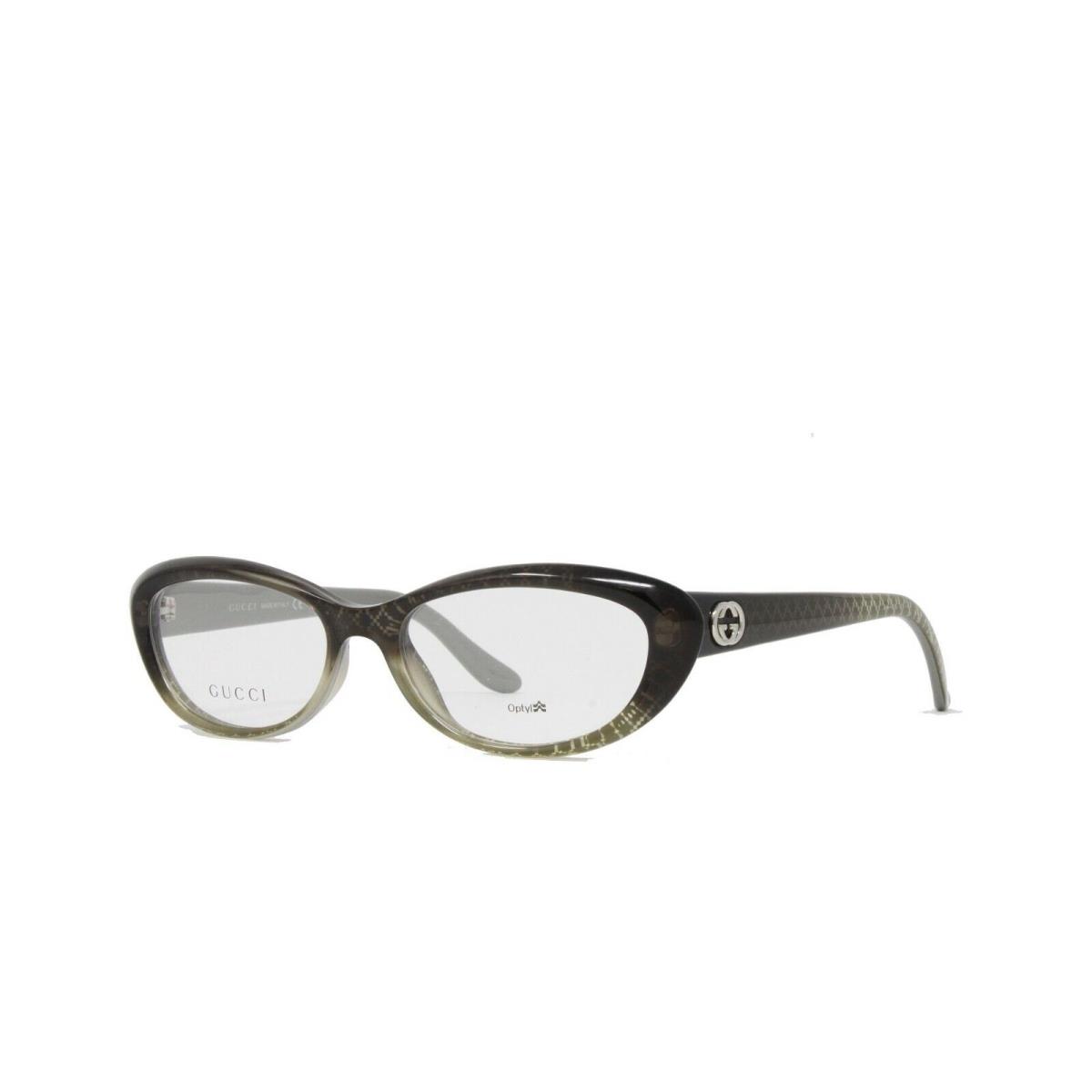 Gucci Women`s Cat-eye Eyeglasses Grey Silver Diamond Gucci Logo 52mm