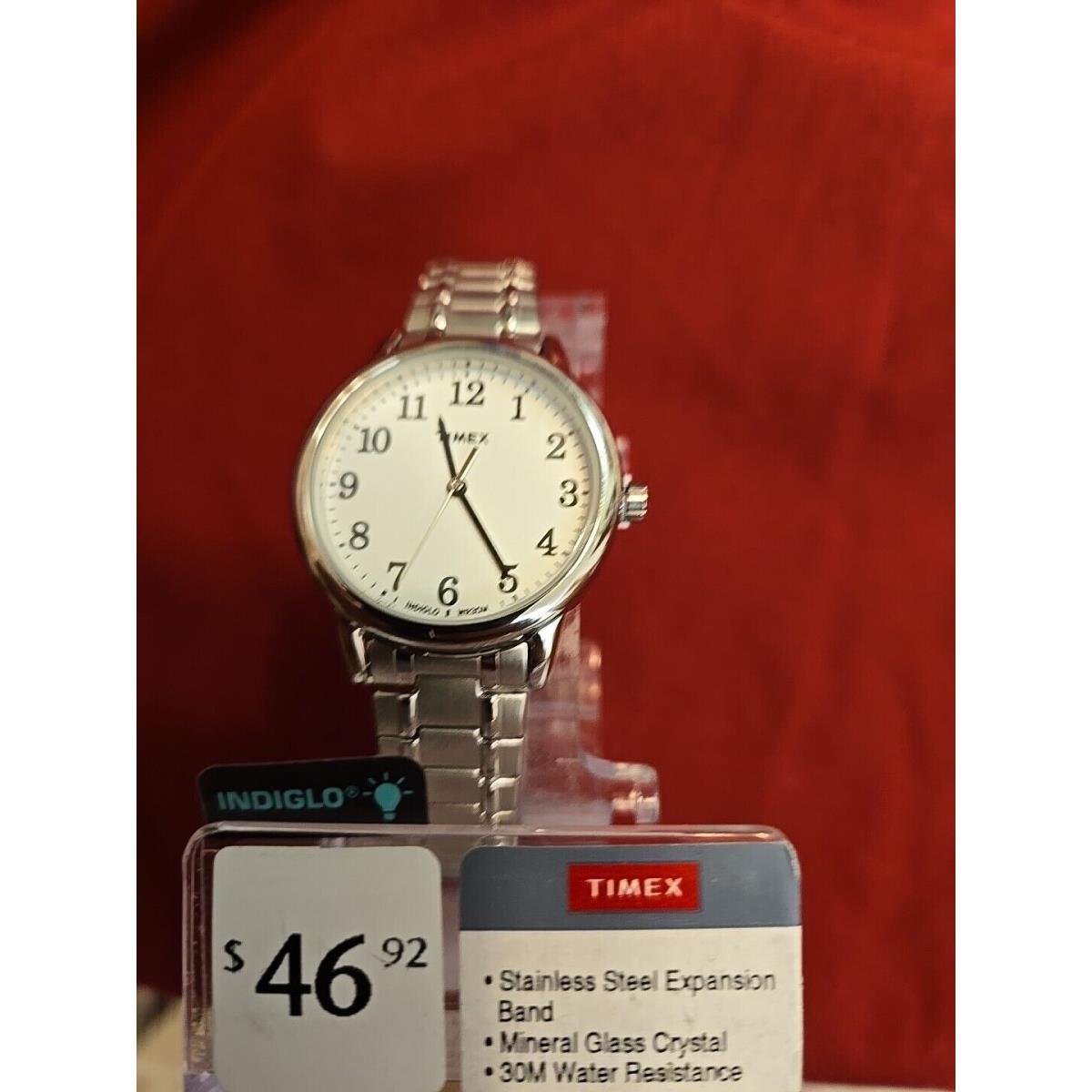 Timex TW2P78500 Easy Reader Women`s Silvertone Expansion Band Indiglo