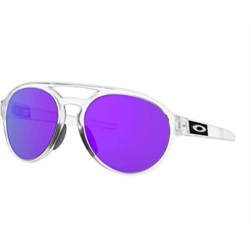 Oakley Sunglasses Forager Asian Fit Matte Clear w/ Violet Iridium OO9421f-03 58 - Frame: , Lens: Violet
