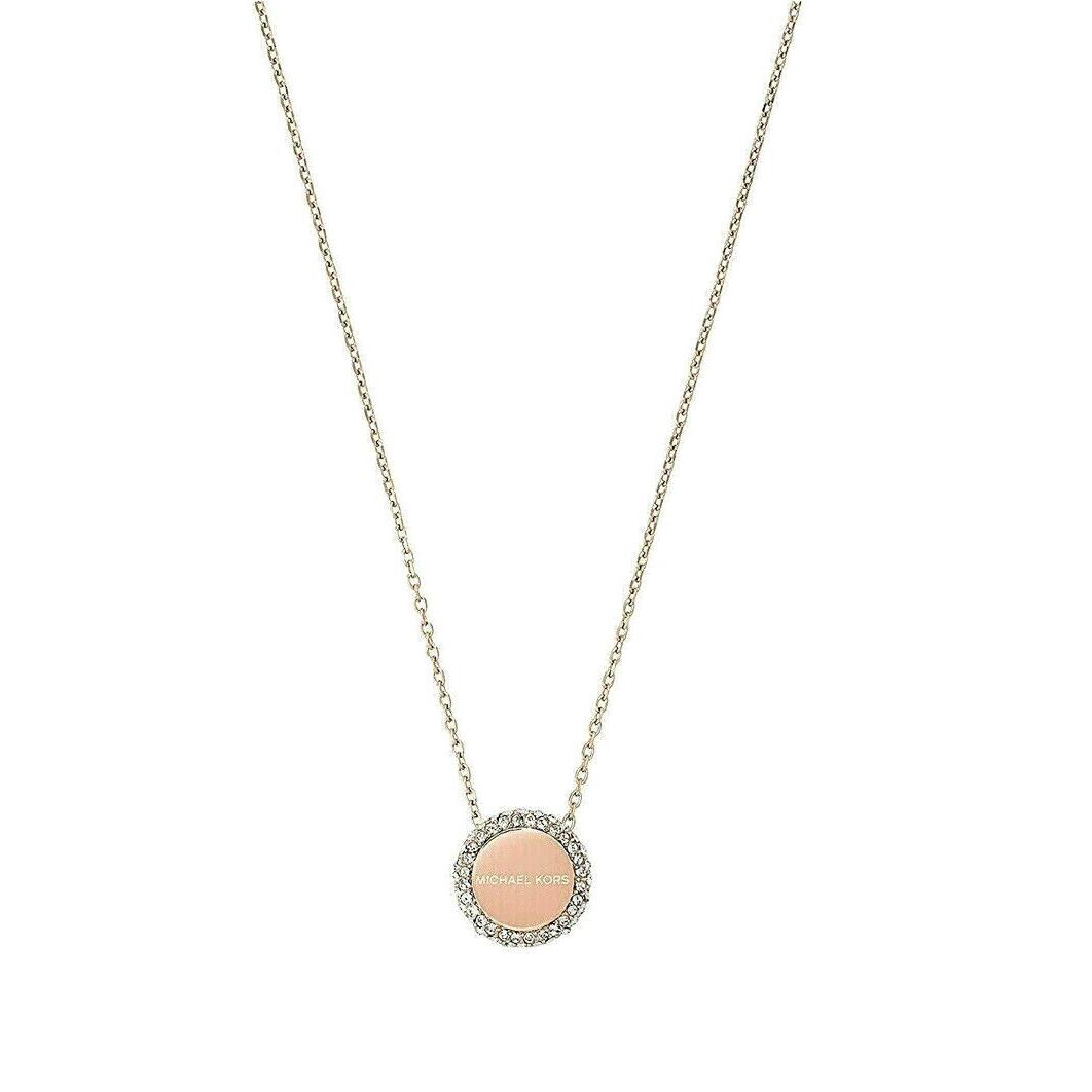 Michael Kors MKJX6180791 Brilliance Pave` Rose Gold-tone Necklace