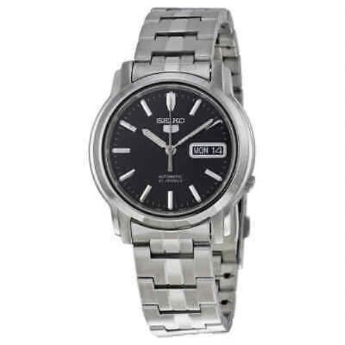 Seiko 5 Automatic Black Dial Stainless Steel Men`s Watch SNKK71