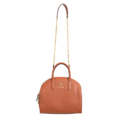 Roberto Cavalli Women`s Brown Leather Shoulder Handbag Satchel Bag