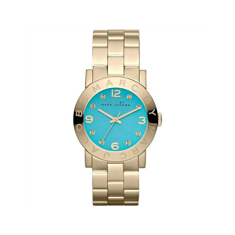 Marc By Marc Jacobs watch AMY - AQUA BLUE Dial, Yellow Gold Band