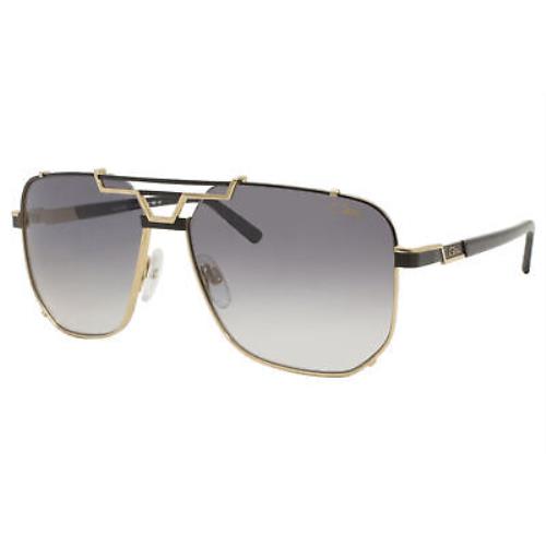 Cazal 9090 001 Sunglasses Men`s Black-gold/grey Gradient Lenses Pilot 59mm