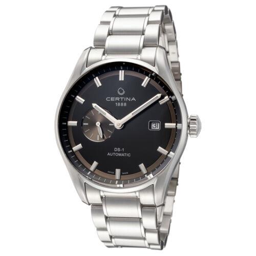 Certina Men`s C0064281105100 DS-1 41mm Black Dial Stainless Steel Watch