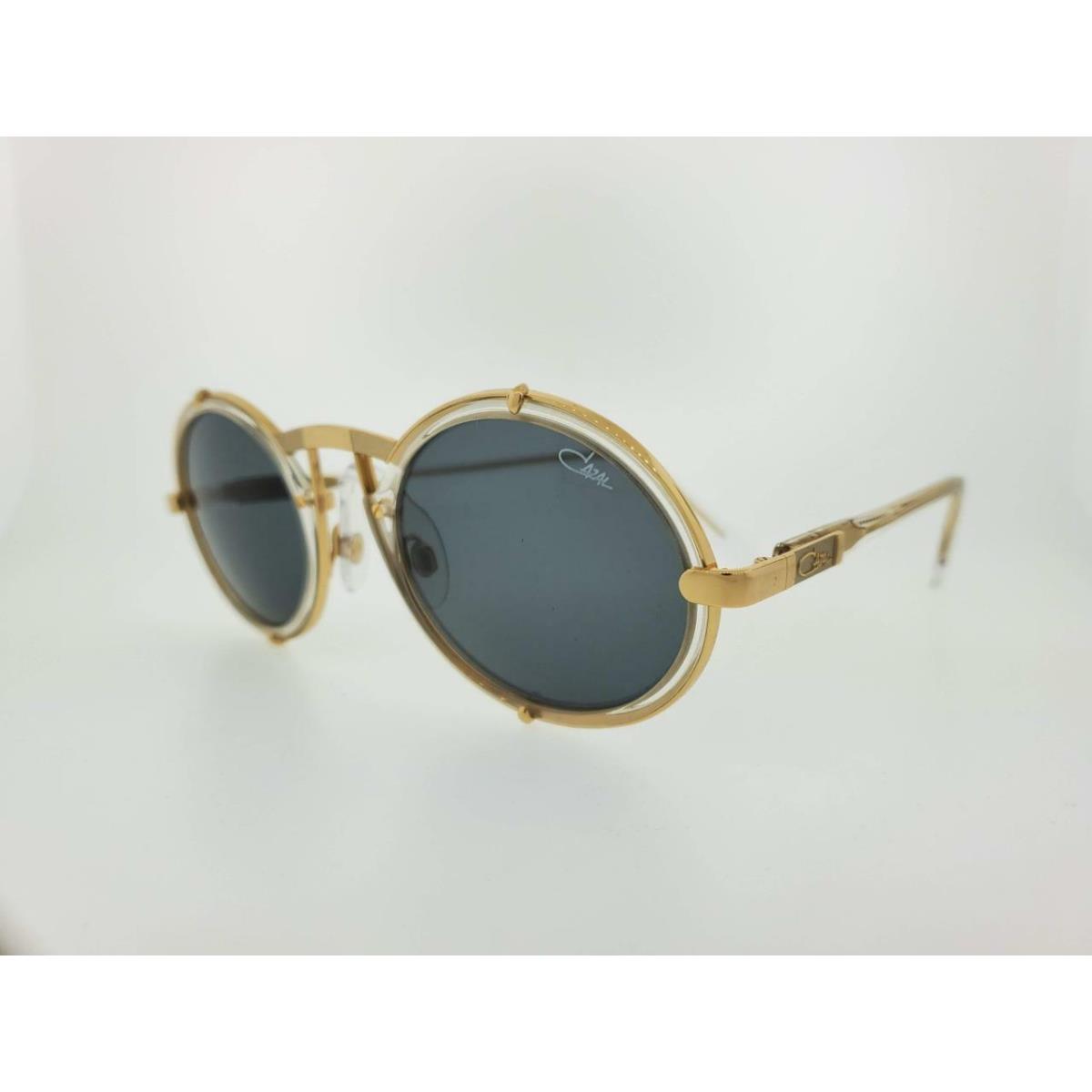 Cazal Sunglasses 644 065 53MM Round Clear Gold Frame with Grey Lenses