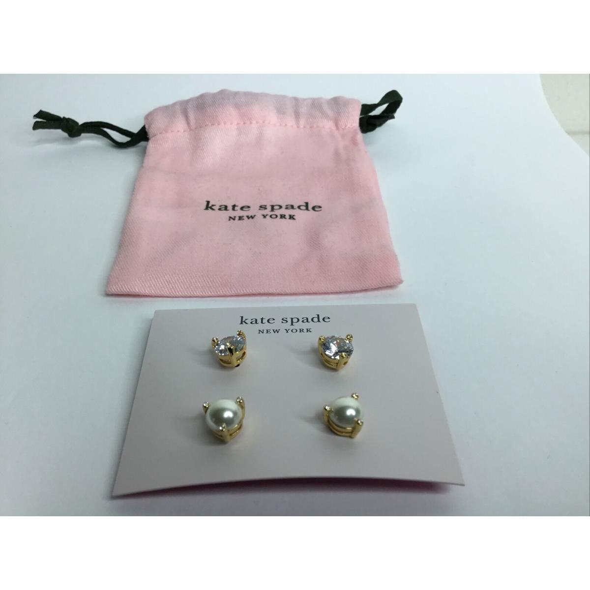 Kate Spade Glamorous `rise and Shine` Stud Earrings-2 Pairs Bnew