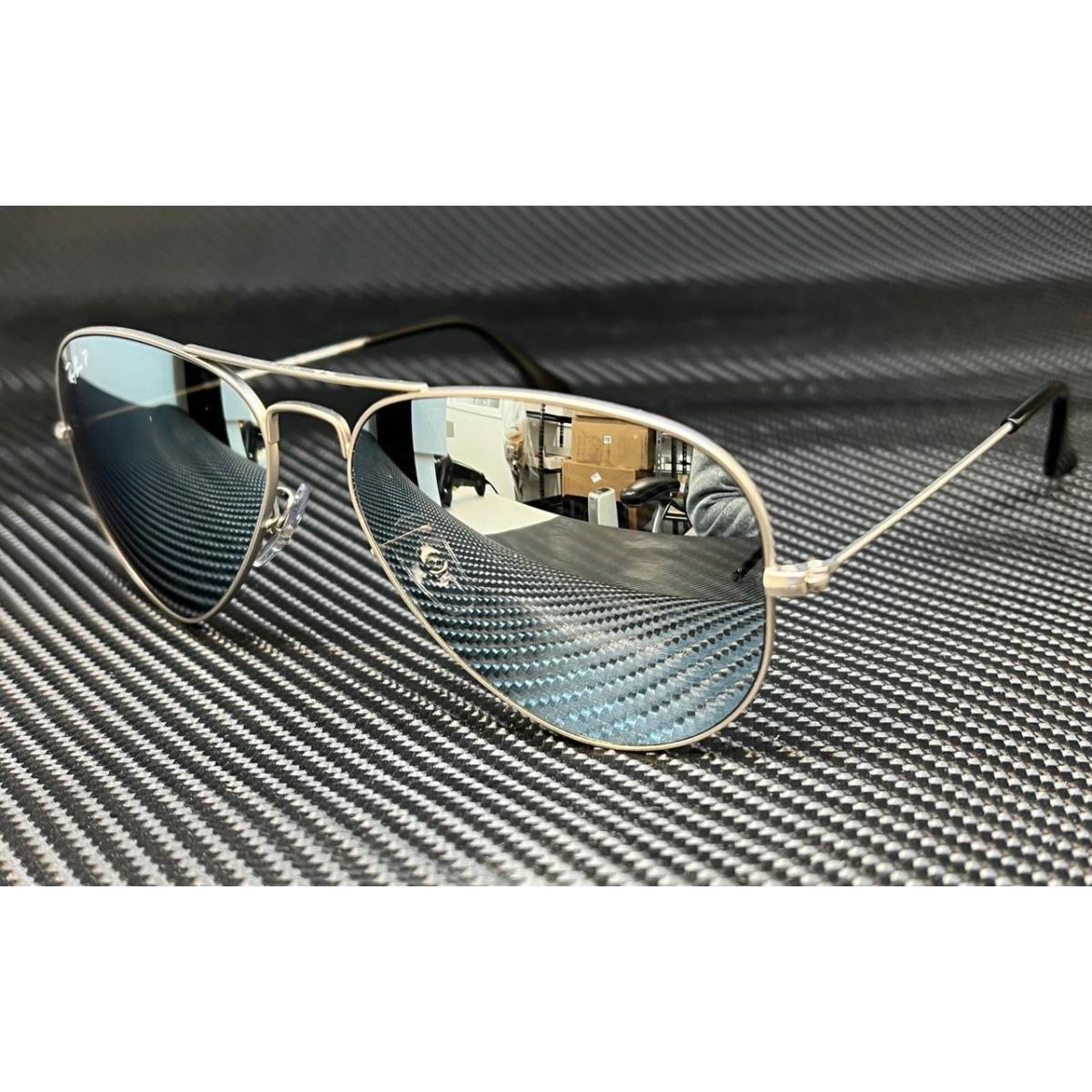 Ray Ban RB3025 019 W3 Silver Aviator 58 mm Unisex Polarized Sunglasses