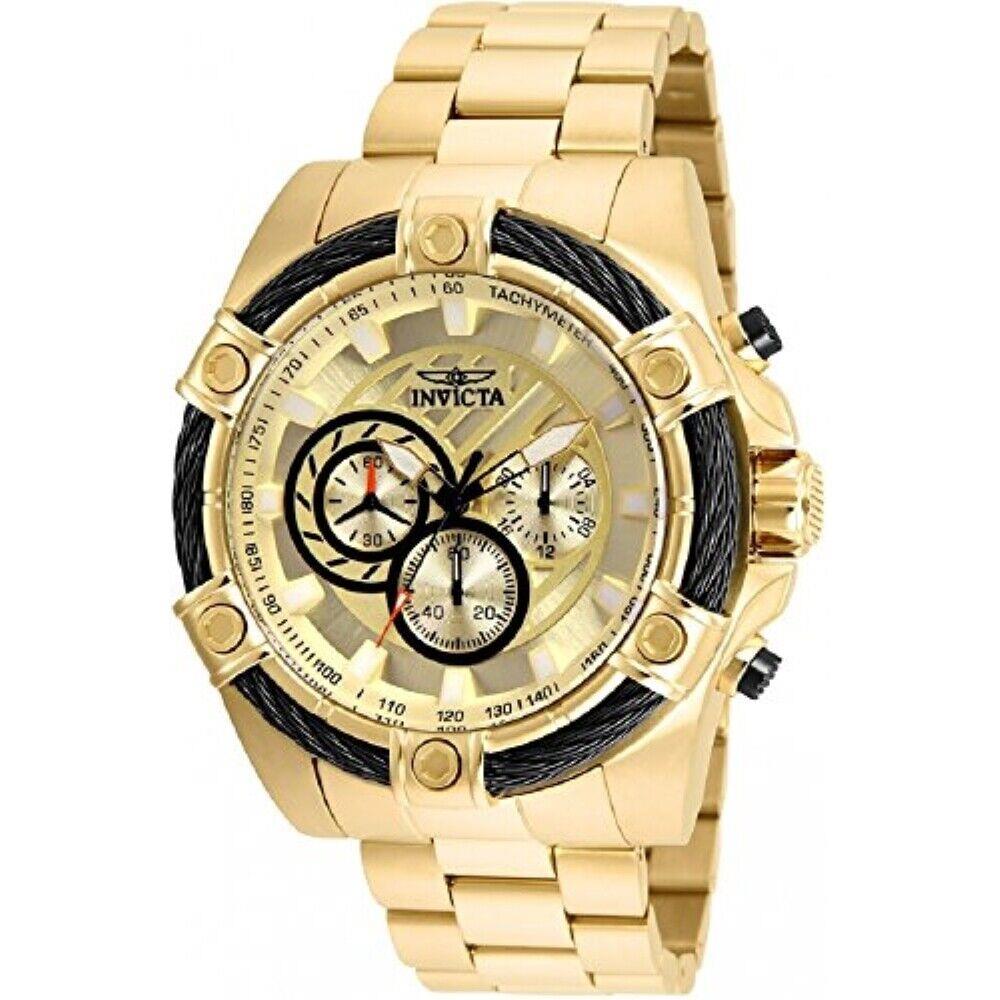 Invicta Men`s Bolt Quartz Chronograph Gold-plated Stainless Steel Watch 25515