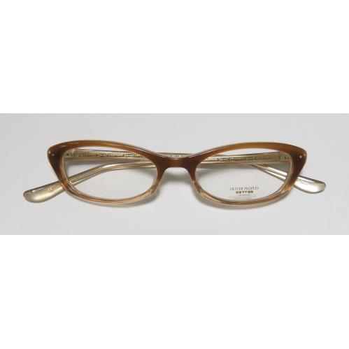 Oliver Peoples Laraine Cat Eyes Rhinestones Eyeglass Frame/glasses/eyewear Light Brown / Transparent Sand