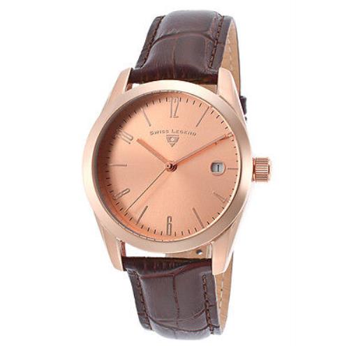 Swiss Legend Peninsula Brown Leather Rose Dial Watch 22038-RG-09-BRWS