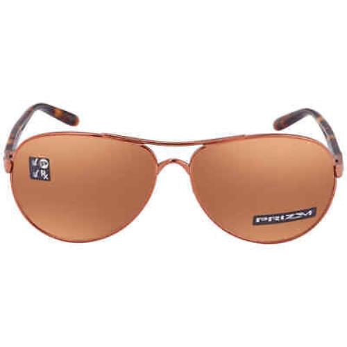 Oakley Feedback Prizm Tungsten Polarized Pilot Ladies Sunglasses OO4079 407931 - Frame: Gold, Lens: Brown