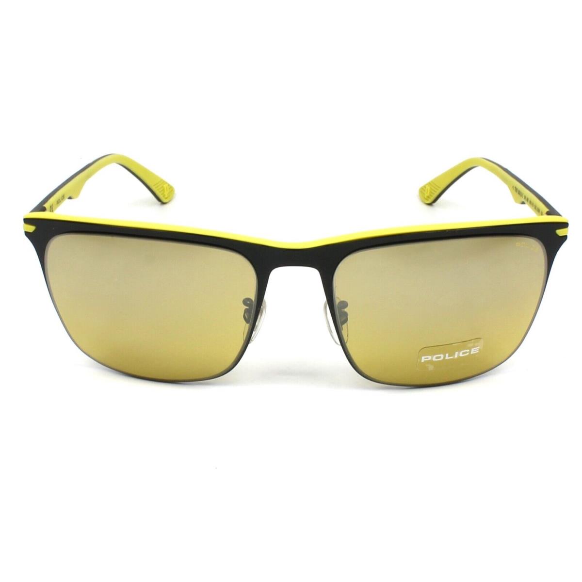 Police Sunglasses SPL580 530X 58-18-135 Shiny Black Yellow Frame