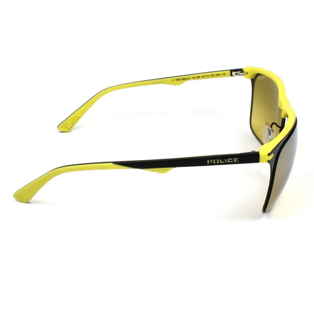 Police sunglasses  - Shiny Black Yellow Frame, Silver Lens 0