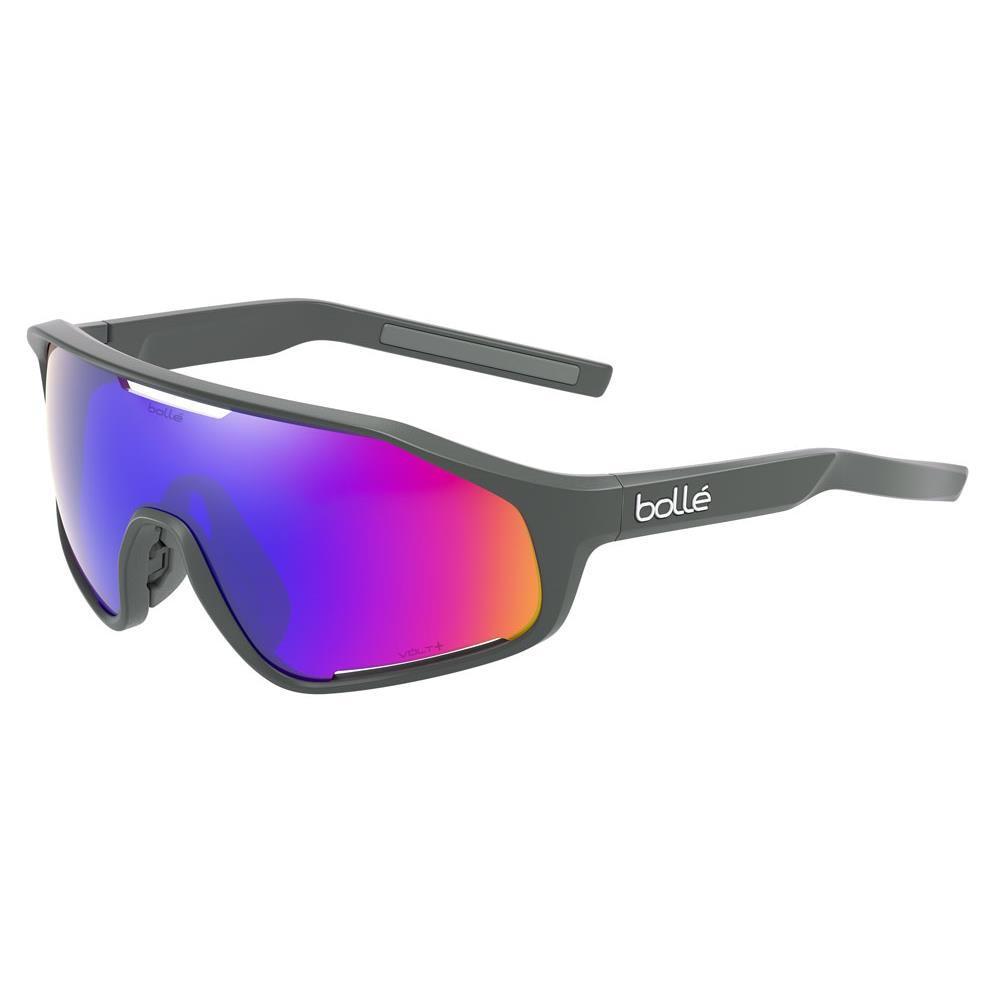 Bolle Shifter Sunglasses - - Performance Wrap Frame- Shield Lens + Hard Case Mat Titanium / Polarized Volt+ Ultraviolet Cat 3