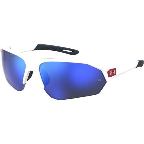 Under Armour Ua 0001/G/S 06HT/W1 Matte White/blue Mirrored Sunglasses
