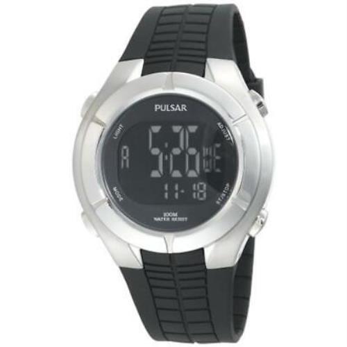 Pulsar PR2003 Men`s Black Rubber Band Digital Wrist Watch