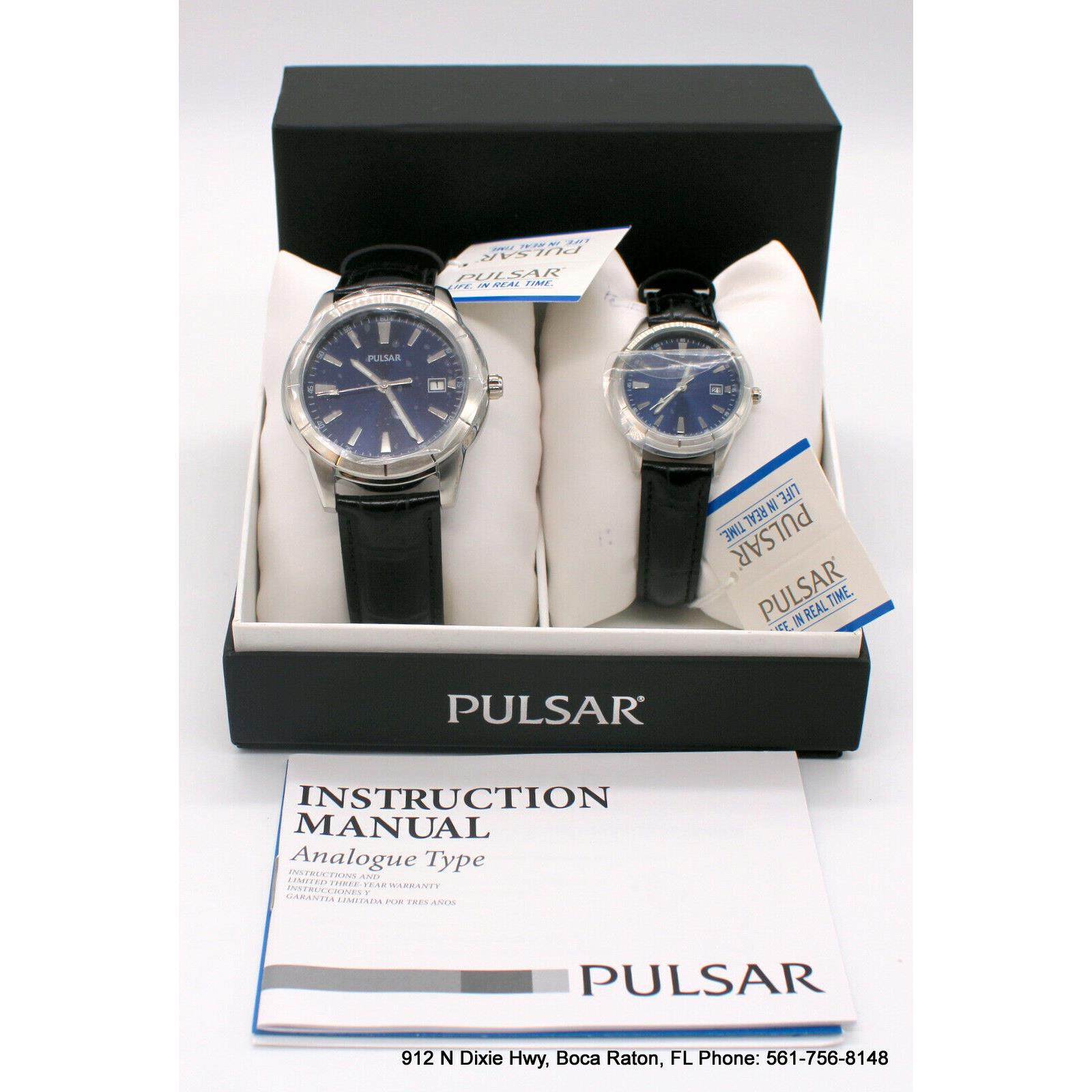 Pulsar By Seiko His and Her Quartz Watches Japan Mvmnt VX42-X384/VJ22-X238