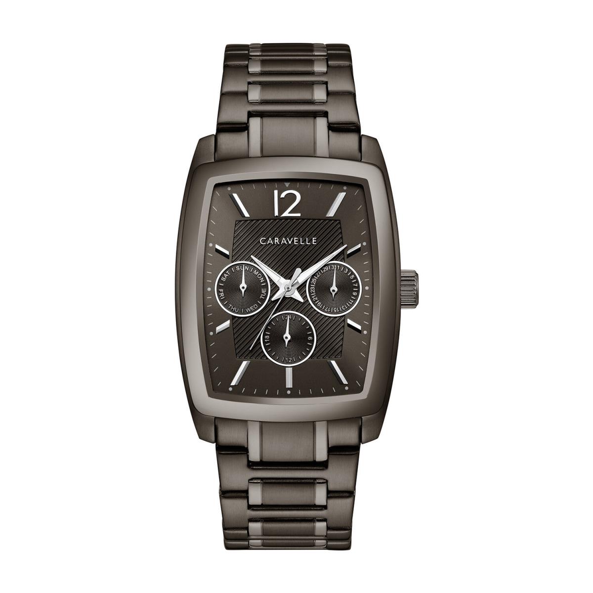 Caravelle Men`s 45C114 Quartz Chronograph Gun Metal Dial Bracelet 34mm Watch