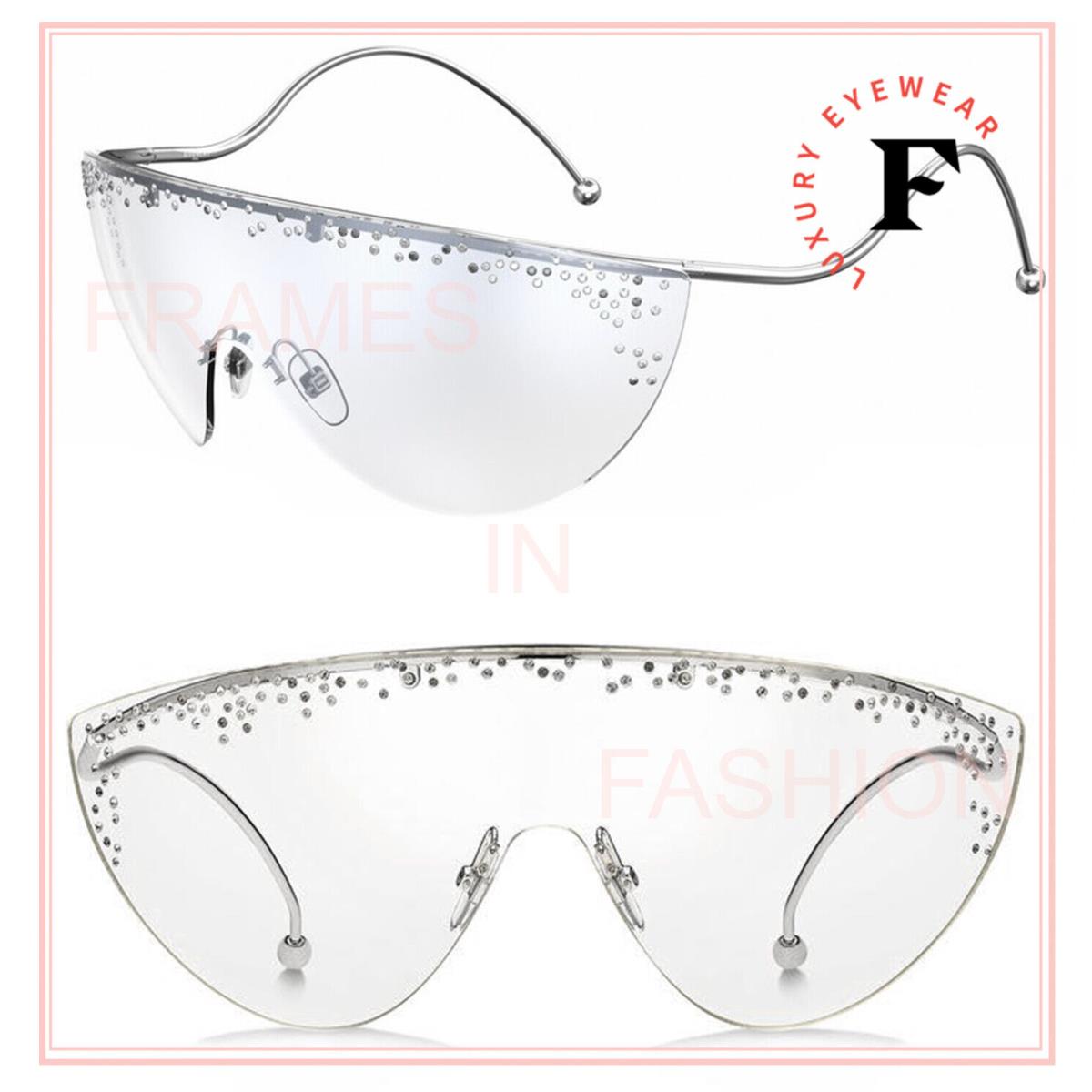 Givenchy Ariana 7152 Silver Mirror Crystal Mask Runway Unisex GV7152s Sunglasses