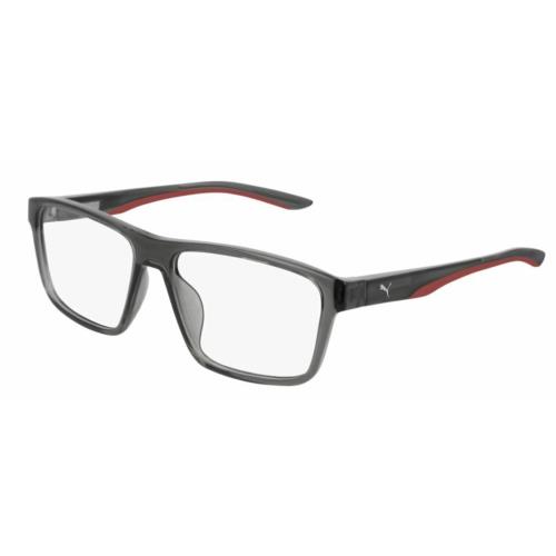 Puma PU 0209O 003 Grey Red Rectangle Men`s Eyeglasses