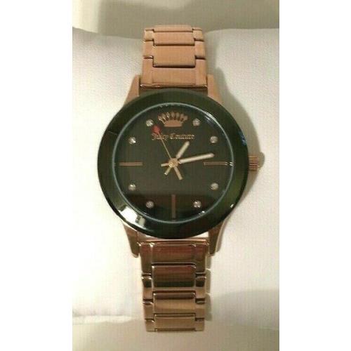 Juicy Couture Rose Gold Tone Black Dial Women`s Watch JC1050