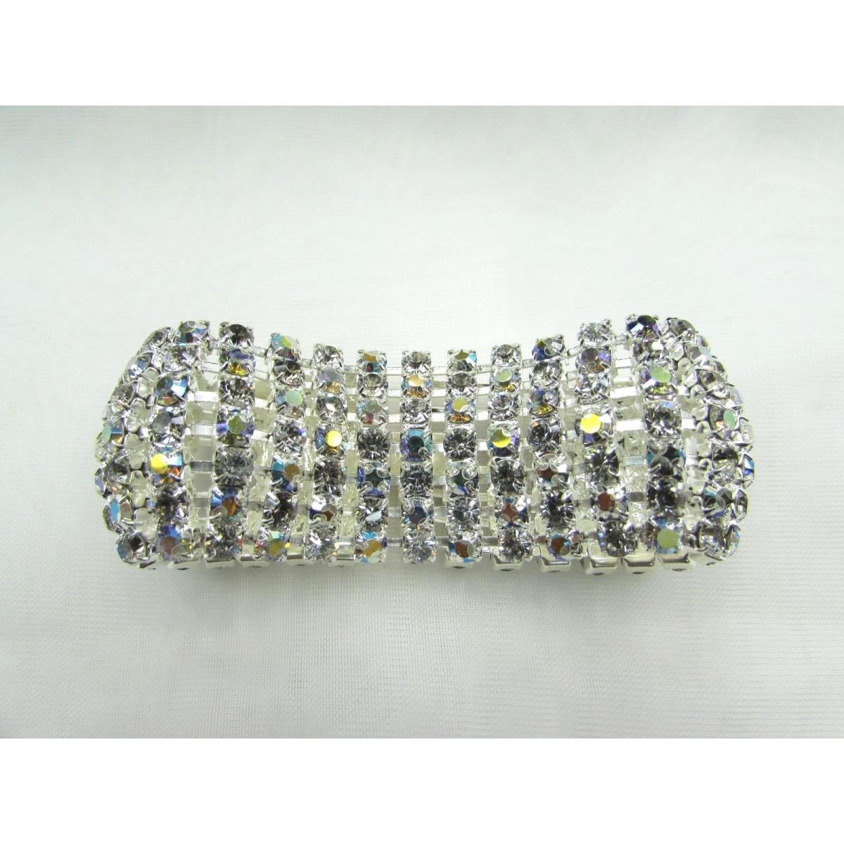 Ballroom Dance Bridal Jewelry Swarovski Element Austrian Rhinestone Bracelet AB with Silver Plating