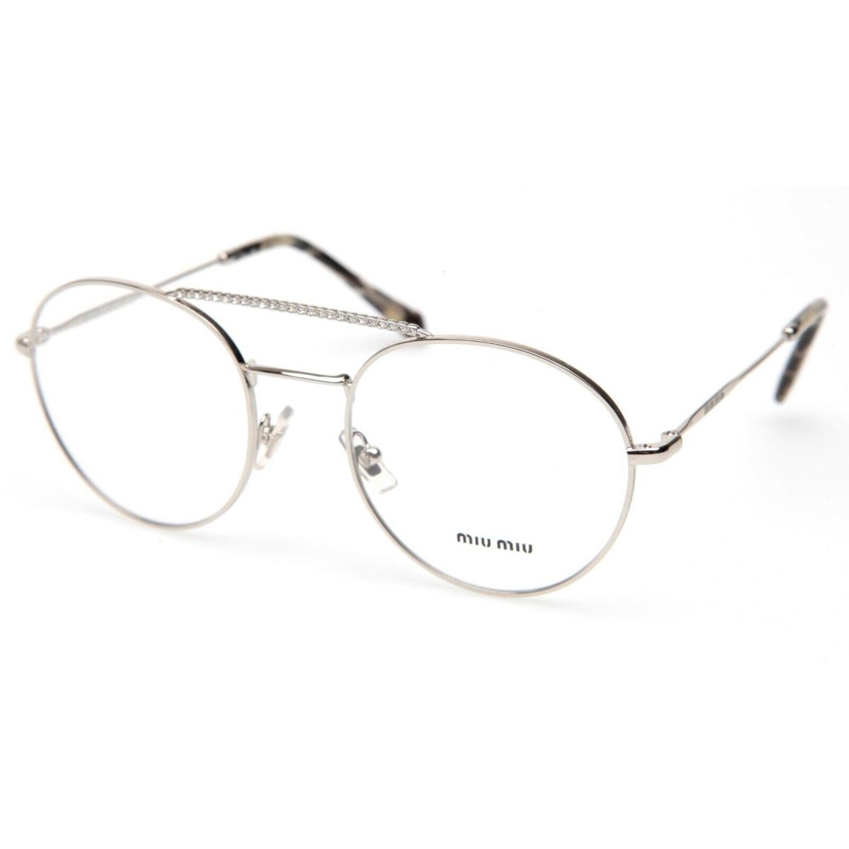 Miu Miu Vmu 51R 1BC-1O1 Silver Eyeglasses 52-20-140mm B49mm Italy