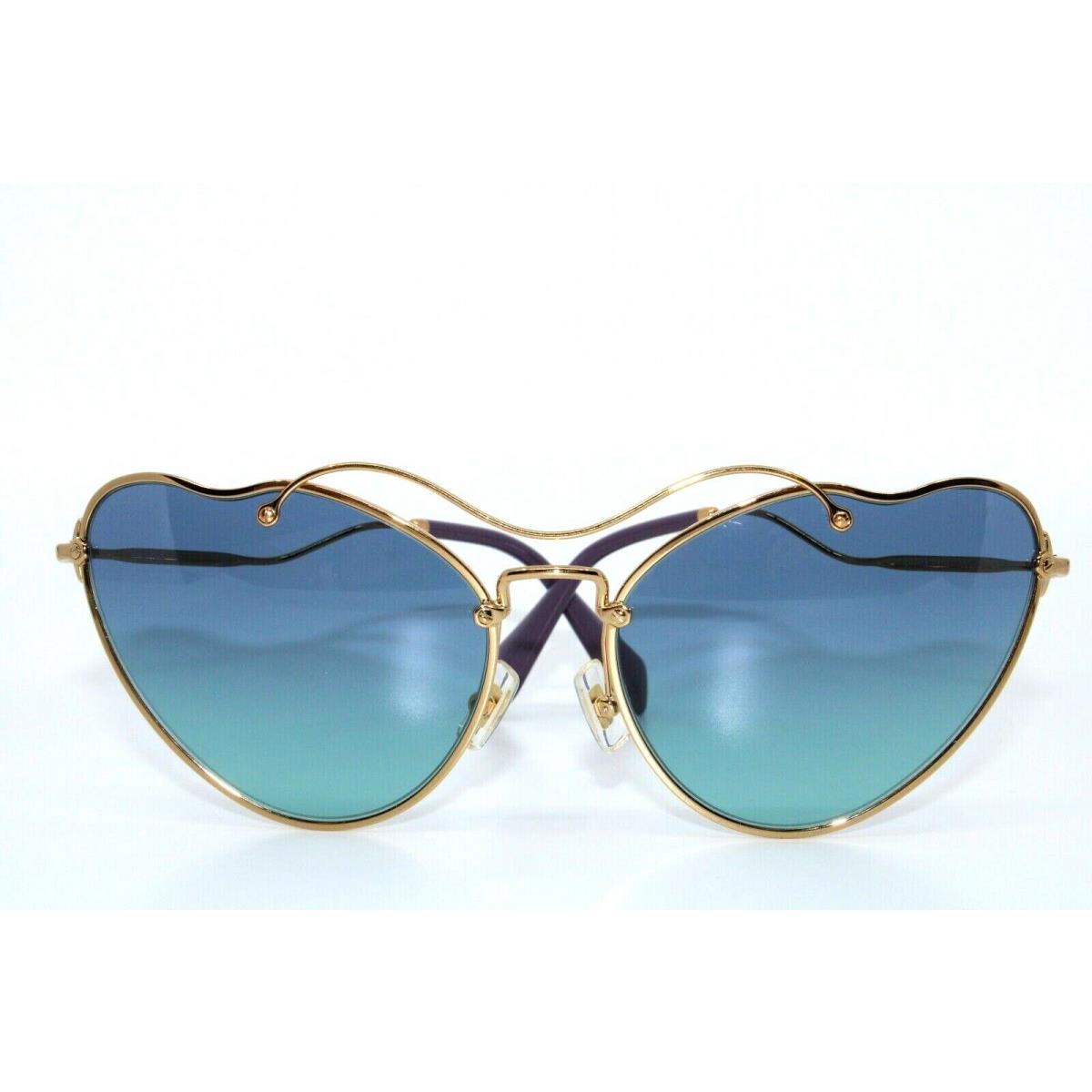 Miu Miu MU55R 7OE-5R2 Gold with Blue Sunglasses 65