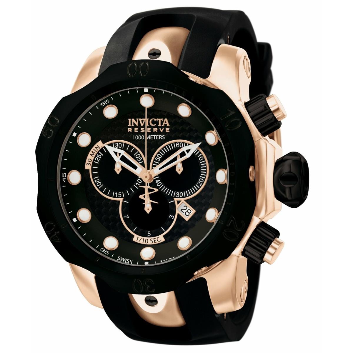 Invicta Men`s Watch Reserve Venom Chronograph Quartz Two Tone Rubber Strap 0361