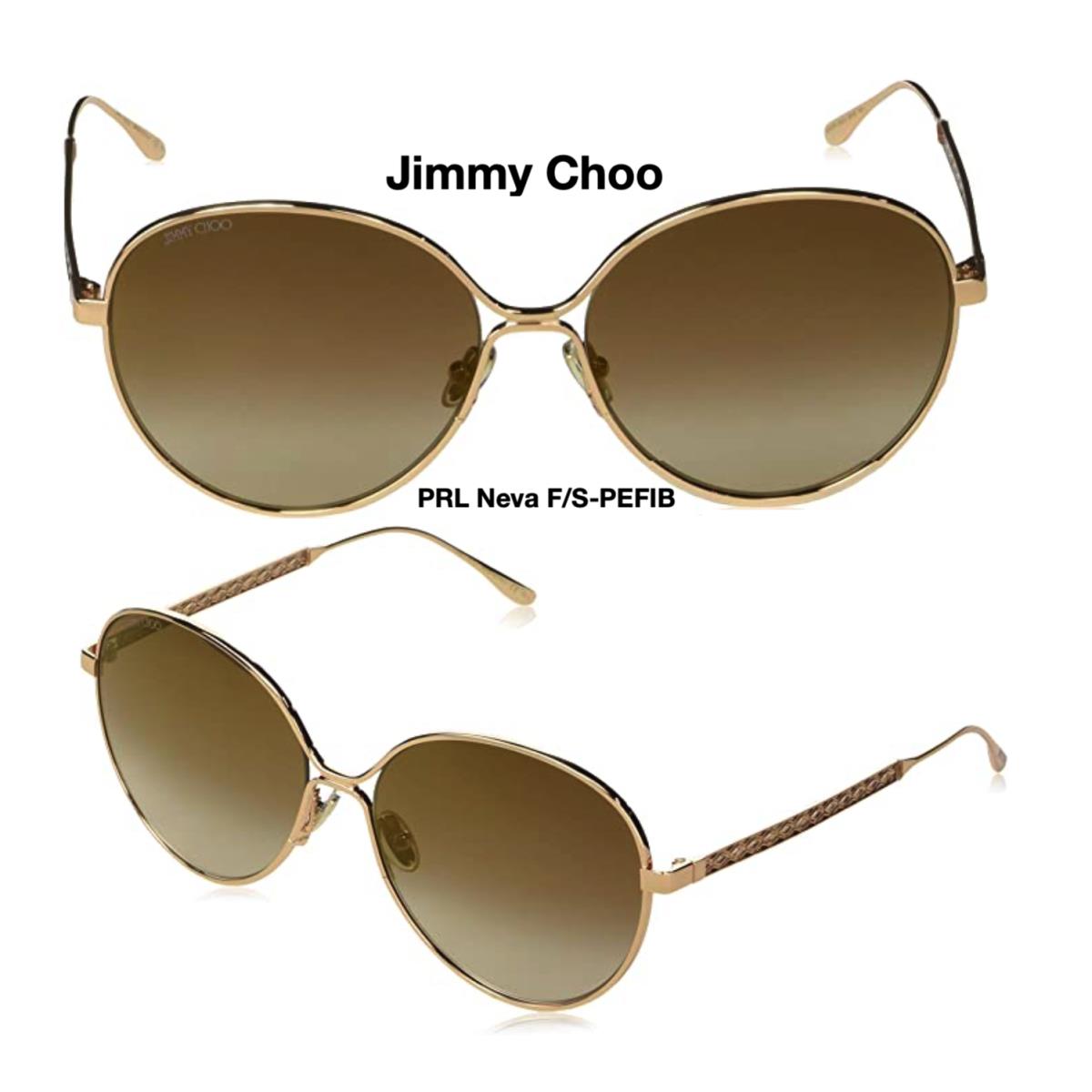 Jimmy Choo Neva F/s Pefib Sunglasses Gold Green/green Gradient 60mm