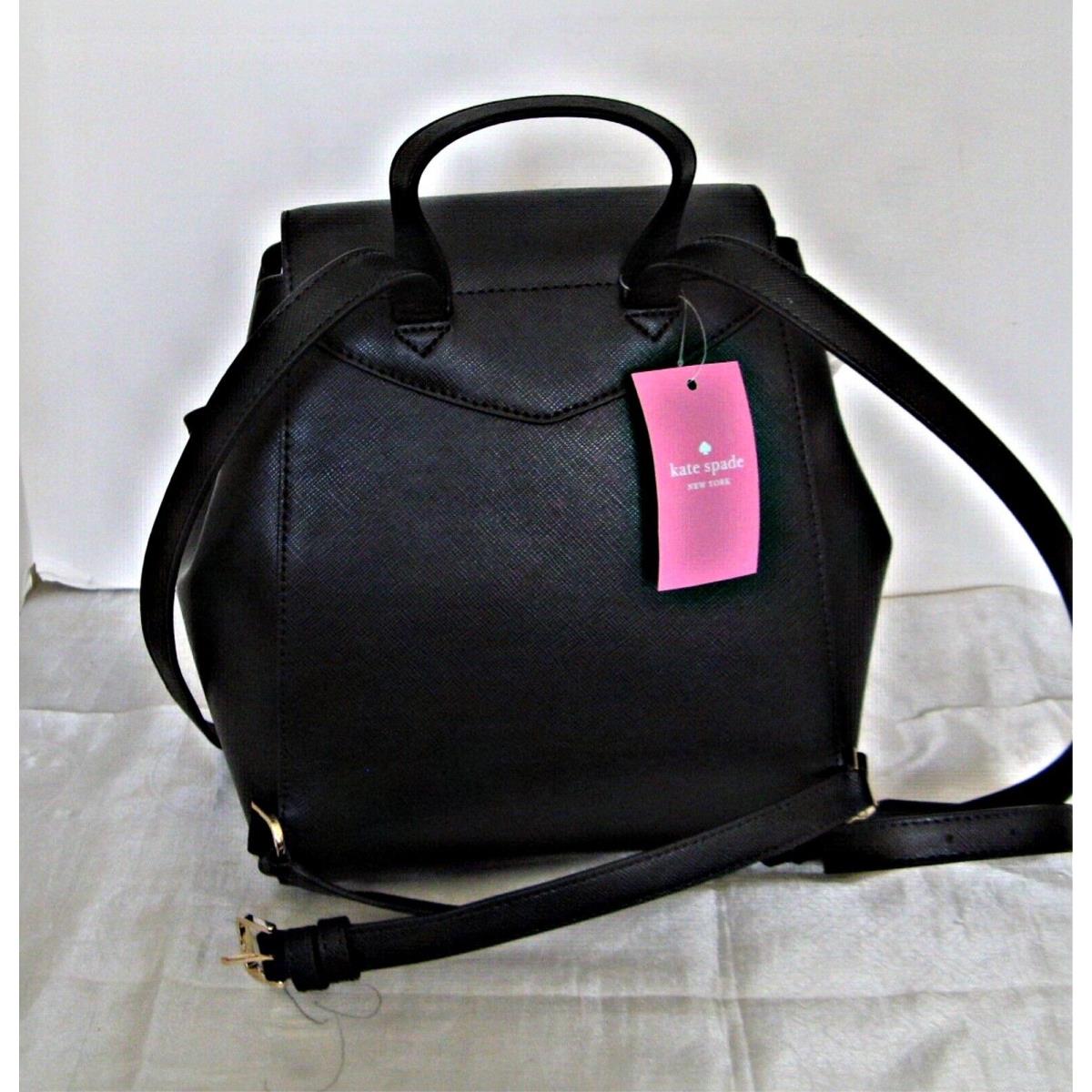 Kate Spade - Saffiano Leather Medium Flap Backpack - Black