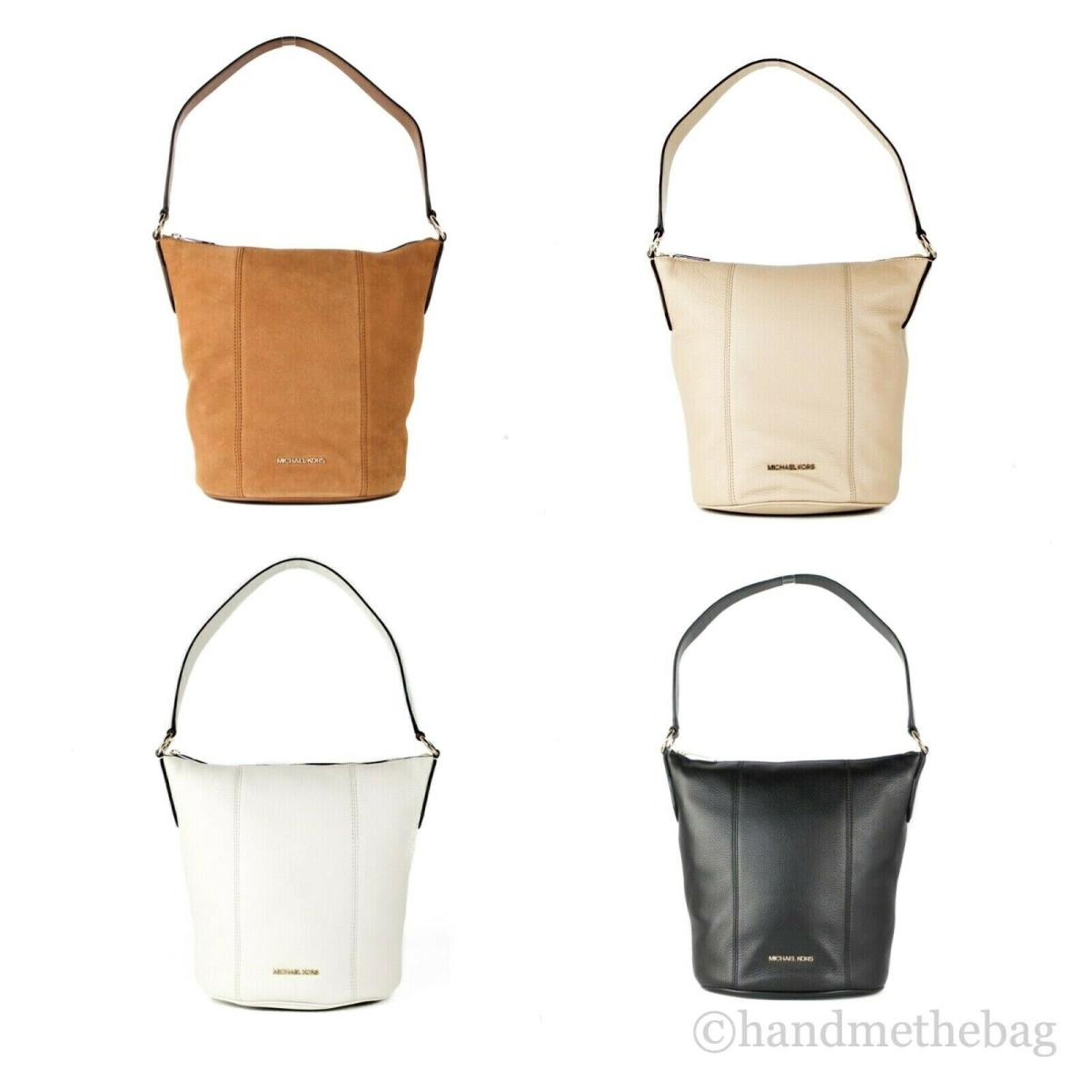 Michael Kors Brooke Medium Pebbled Leather Bucket Crossbody Messenger Hand Bag